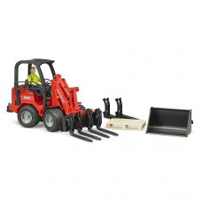 Compact Loader Shaffer Wheeled 2034 with Figure and Accessories  - Bruder 2191